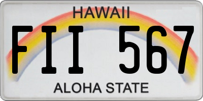 HI license plate FII567