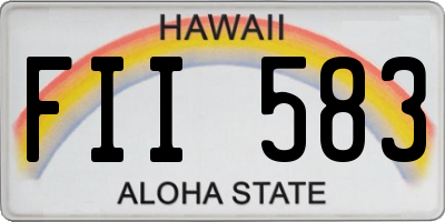 HI license plate FII583