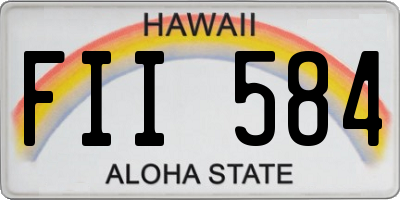 HI license plate FII584