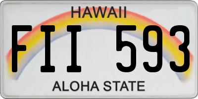 HI license plate FII593