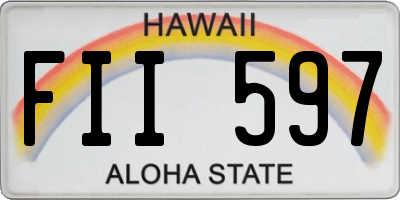 HI license plate FII597
