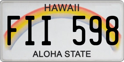 HI license plate FII598