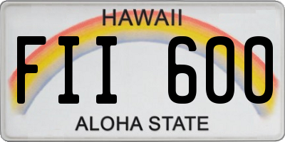 HI license plate FII600