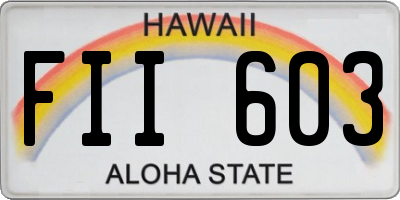 HI license plate FII603