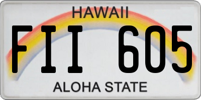 HI license plate FII605