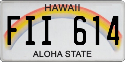 HI license plate FII614