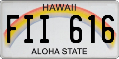 HI license plate FII616