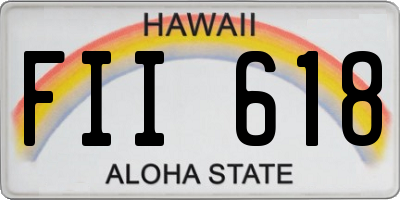 HI license plate FII618