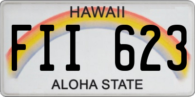 HI license plate FII623