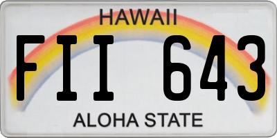 HI license plate FII643
