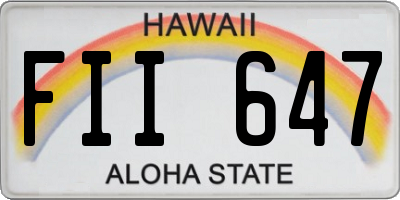 HI license plate FII647