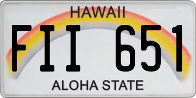 HI license plate FII651