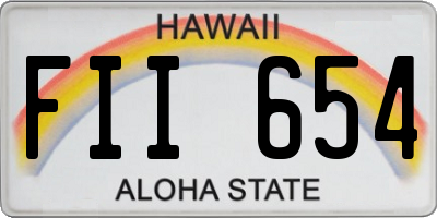 HI license plate FII654