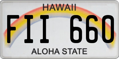 HI license plate FII660