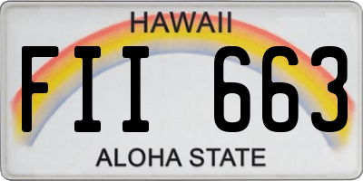 HI license plate FII663