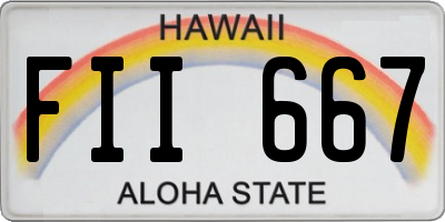 HI license plate FII667