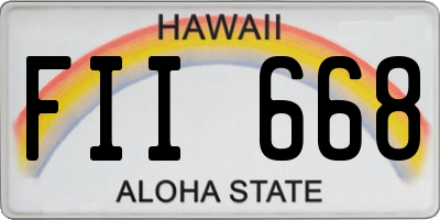 HI license plate FII668