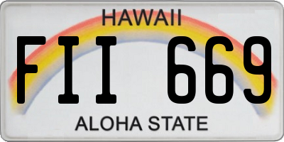 HI license plate FII669