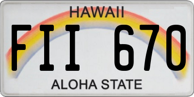 HI license plate FII670