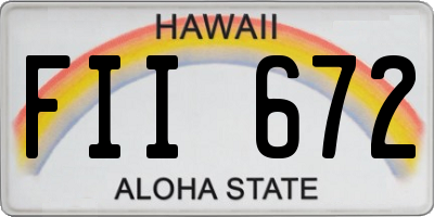HI license plate FII672