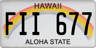 HI license plate FII677