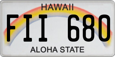 HI license plate FII680