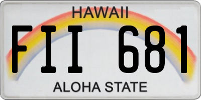 HI license plate FII681