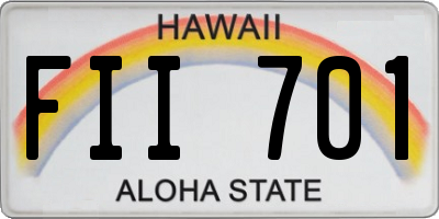 HI license plate FII701