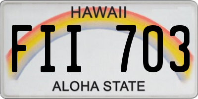 HI license plate FII703