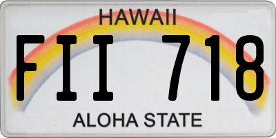 HI license plate FII718
