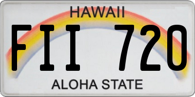 HI license plate FII720