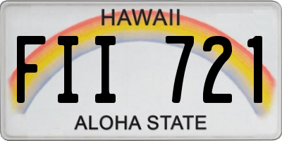 HI license plate FII721