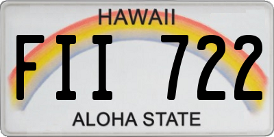 HI license plate FII722