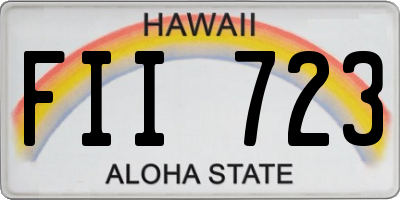 HI license plate FII723