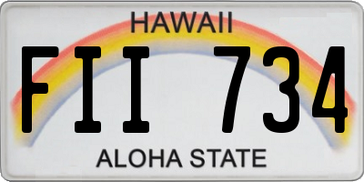 HI license plate FII734