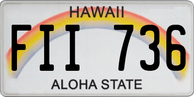 HI license plate FII736