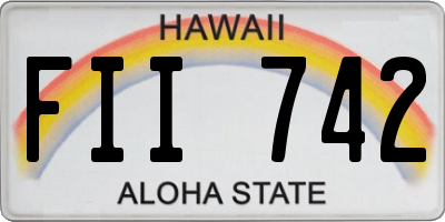 HI license plate FII742