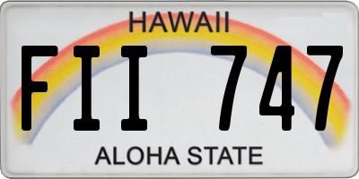 HI license plate FII747
