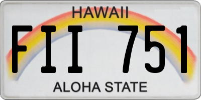 HI license plate FII751