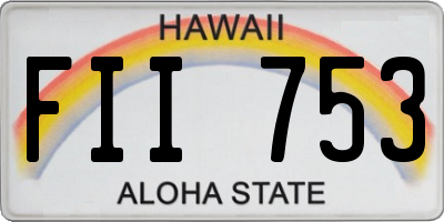 HI license plate FII753