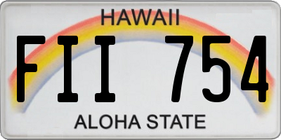 HI license plate FII754