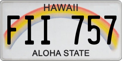 HI license plate FII757