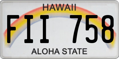 HI license plate FII758