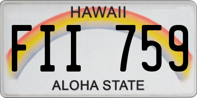HI license plate FII759