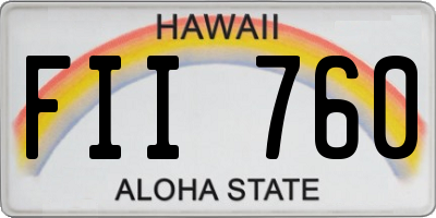 HI license plate FII760