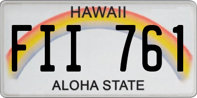 HI license plate FII761
