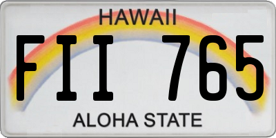 HI license plate FII765