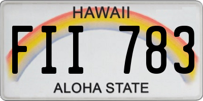 HI license plate FII783