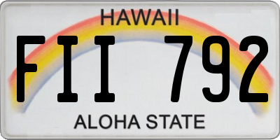 HI license plate FII792