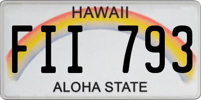 HI license plate FII793